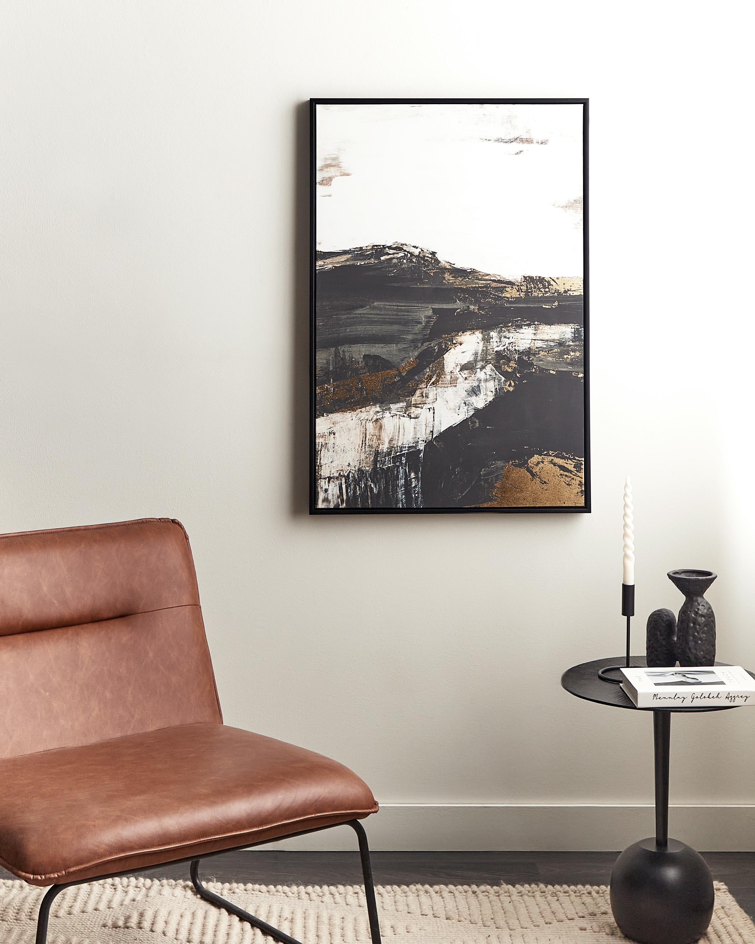 Canvas STATTE Abstract motief 63 x 93 cm Zwart