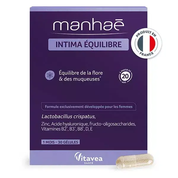 Manhaé Intima Equilibre - Probióticos para o Equilíbrio da Flora Íntima - 30 Cápsulas