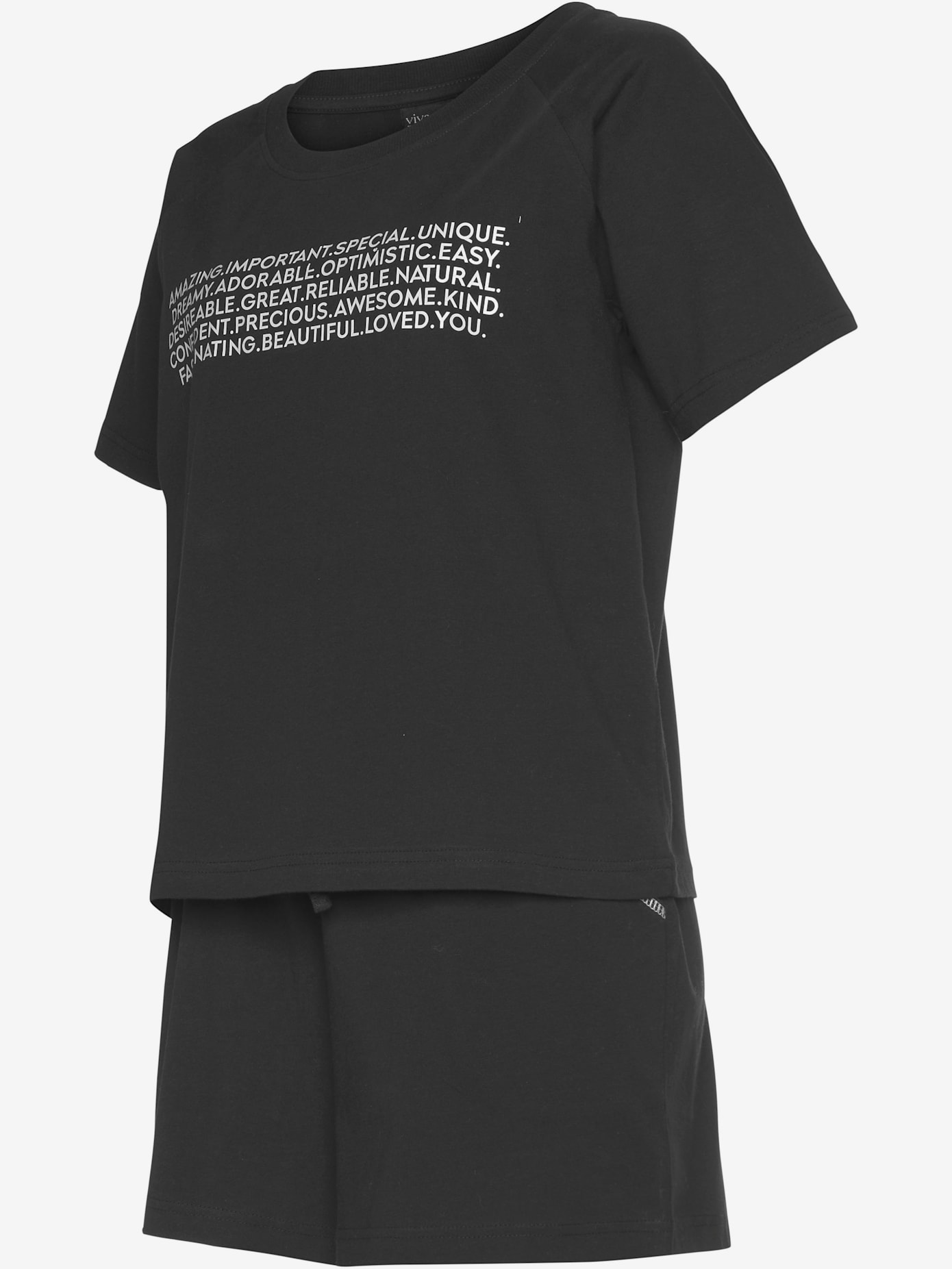 Pyjama court avec imprimé texte devant
