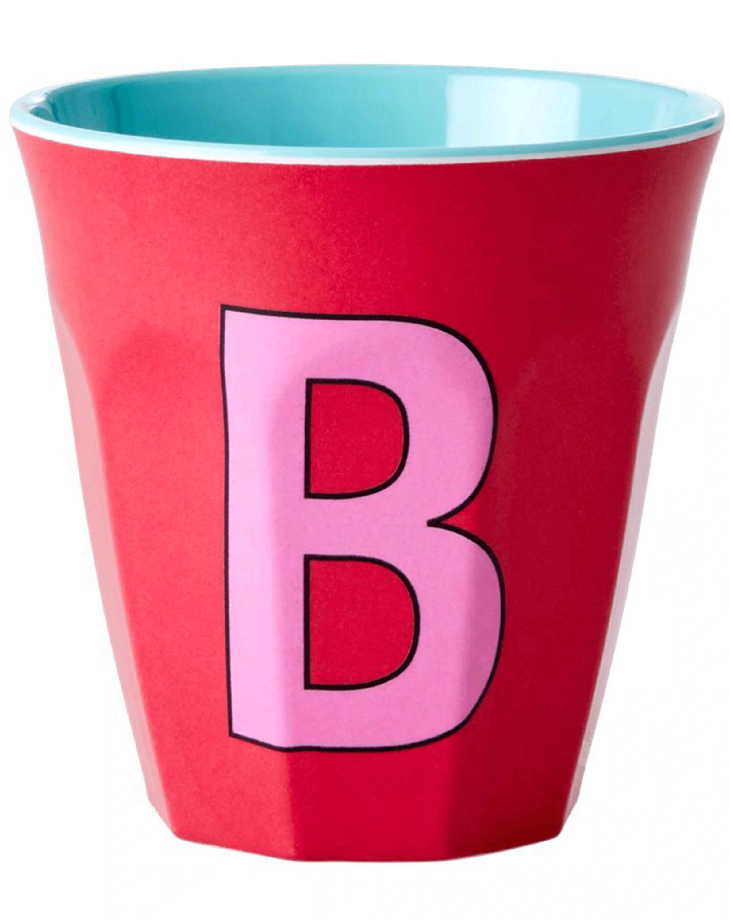 Melamin-Becher LETTER B - MEDIUM in red kiss