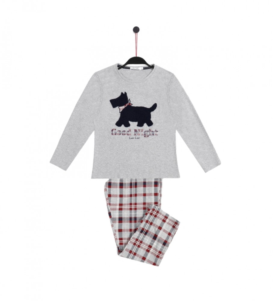 Pijama de manga comprida Admas Lou Lou Goodnight cinza
