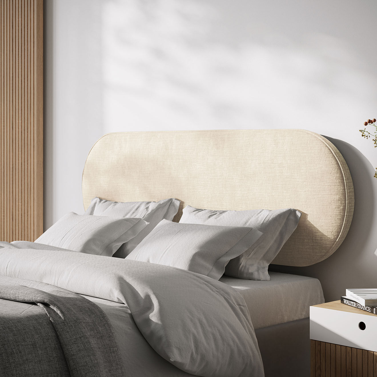 Micadoni Tête de lit à suspendre Skitty beige clair - 160 cm