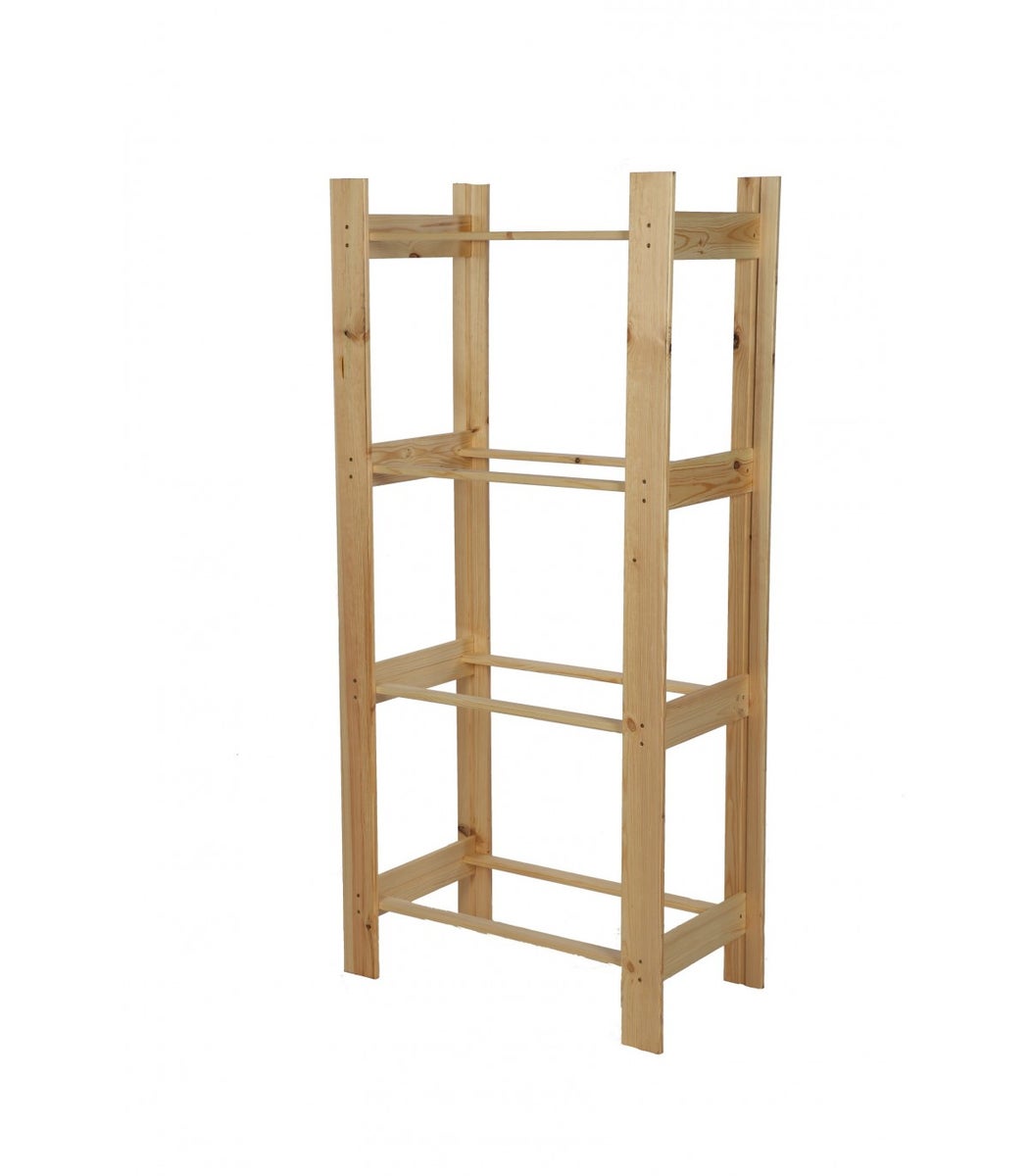 PROREGAL Drankkrattenrek Pinepeak HxBxD 149 x 70 x 38,8 cm Voor 4 kratten Dennenhout Naturel