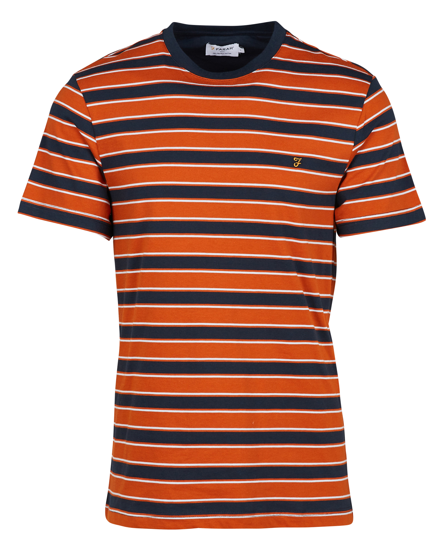 AZIZ - Tee-shirt col rond regular-fit rayé en coton bio | Bleu