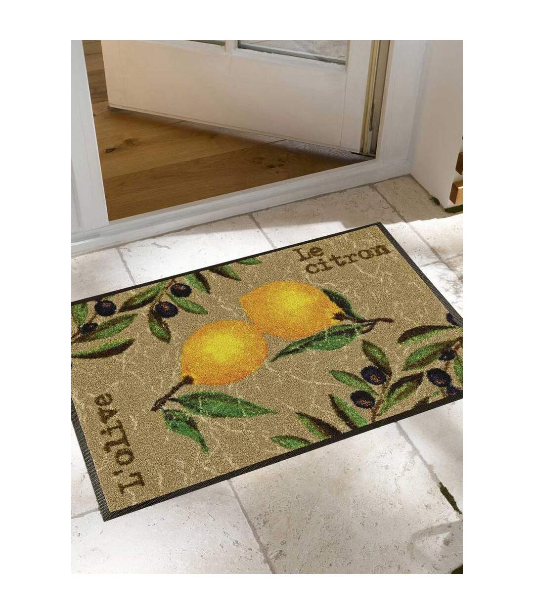 Paillasson LEMON KT en polyamide doux et soyeux OEKO TEX Fait en Europe
