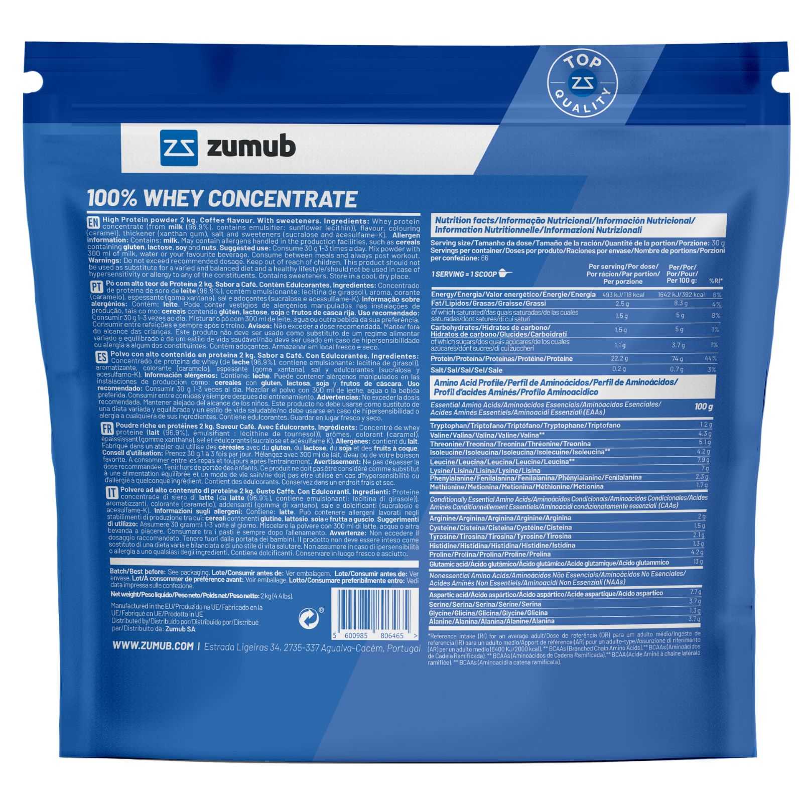 Zumub Concentrado de Soro de Leite 100% Puro 30g