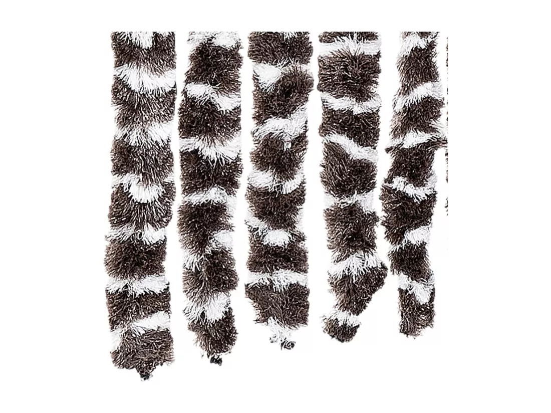 Rideau anti-mouches marron et blanc 100x200 cm chenille