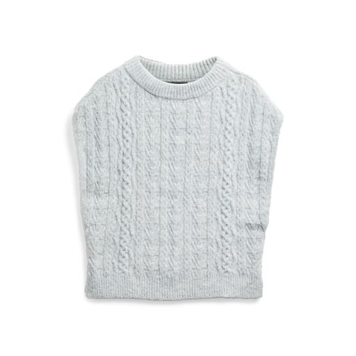 Pieces Nosie Poncho, Light Grey Melange, One size