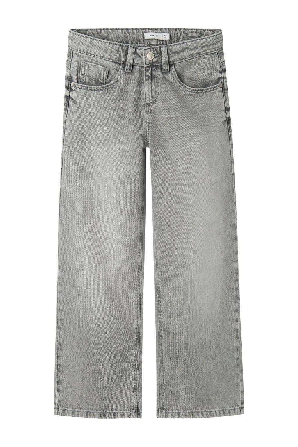 NAME IT wide leg jeans light grey denim