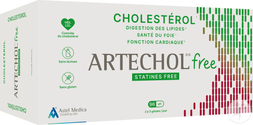 Artechol Free Favoriser Un Bon Taux De Cholestérol Sans Statines Complément Alimentaire 96 Gélules