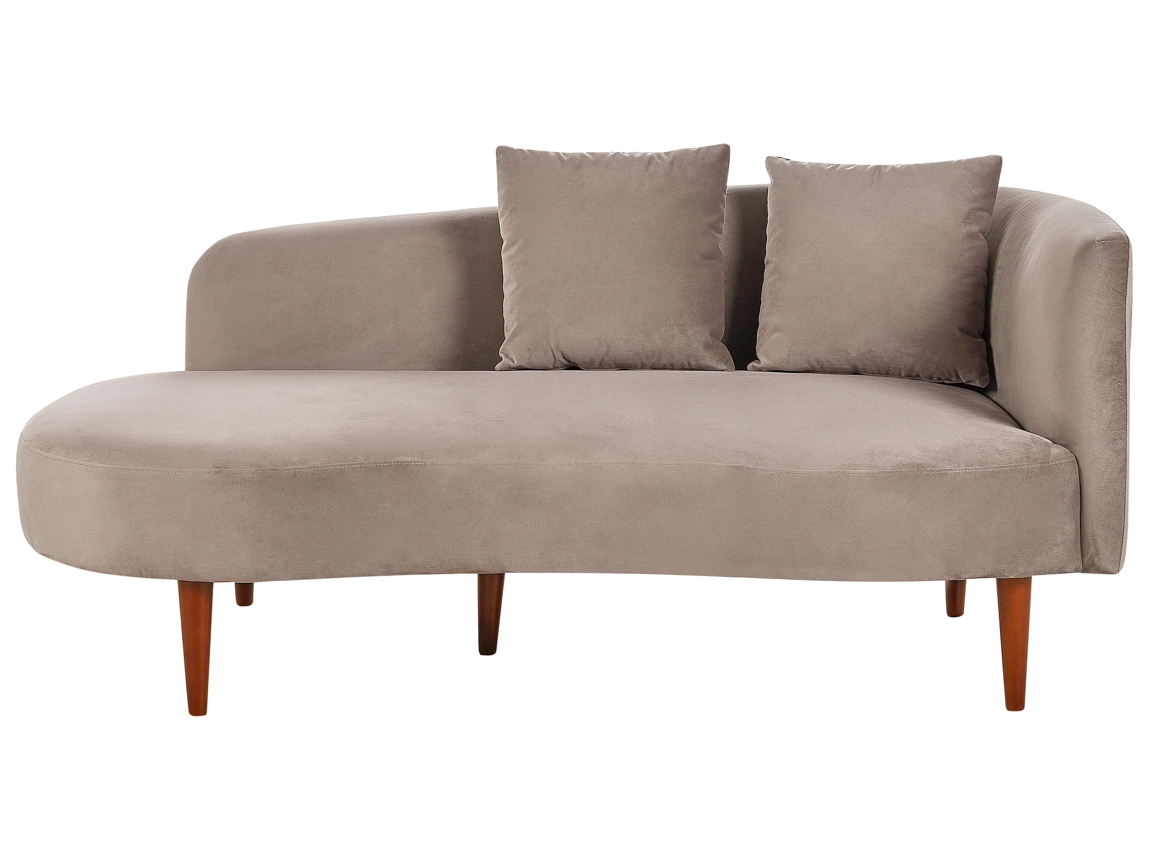 Rechtszijdige chaise longue CHAUMONT Fluweel Taupe