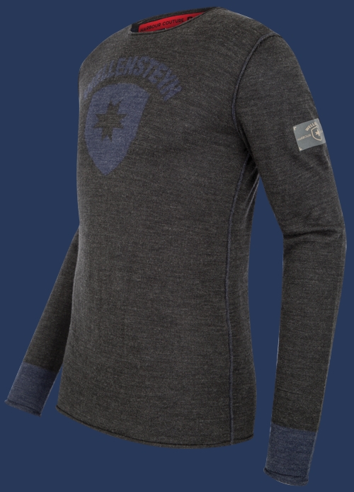 Herren Pullover 009 KoNitE, Anthracite/Royalblue