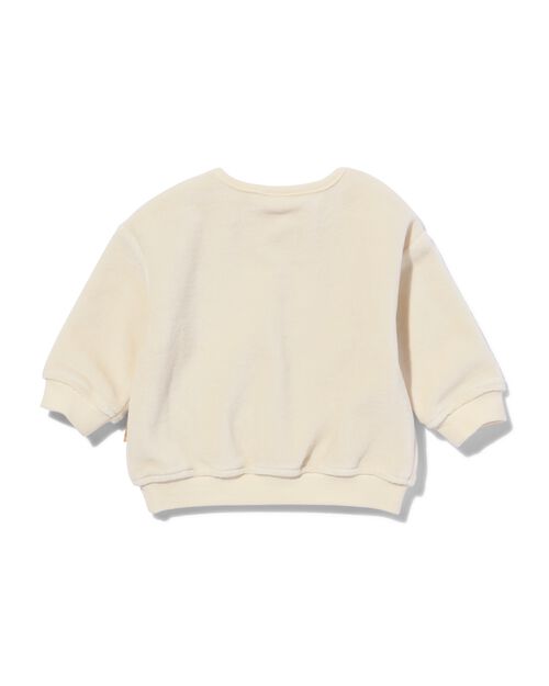 pull en tissu éponge dino pour bébé écru