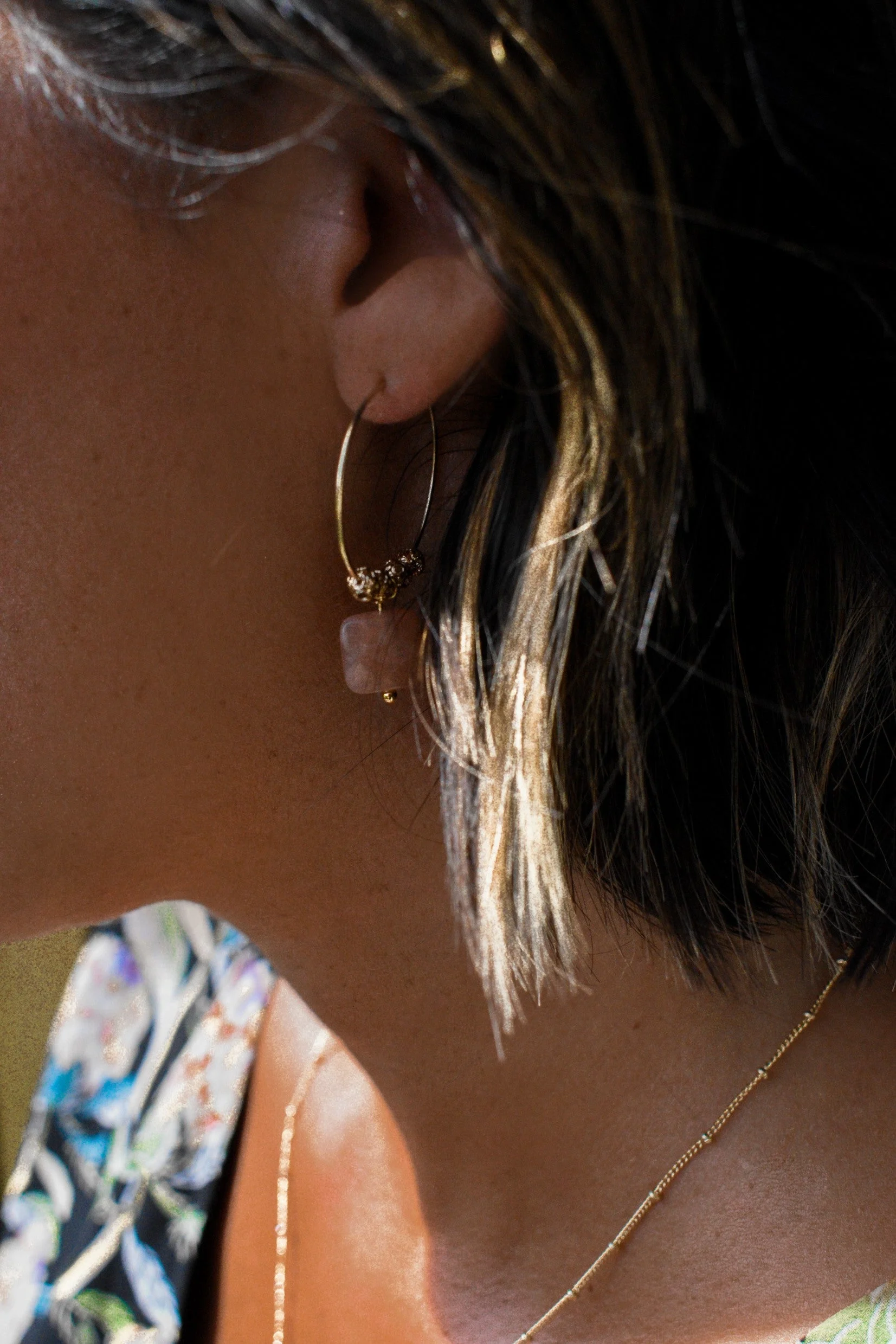 MANON - Boucles d'oreilles pierre de lune orangée | Orange