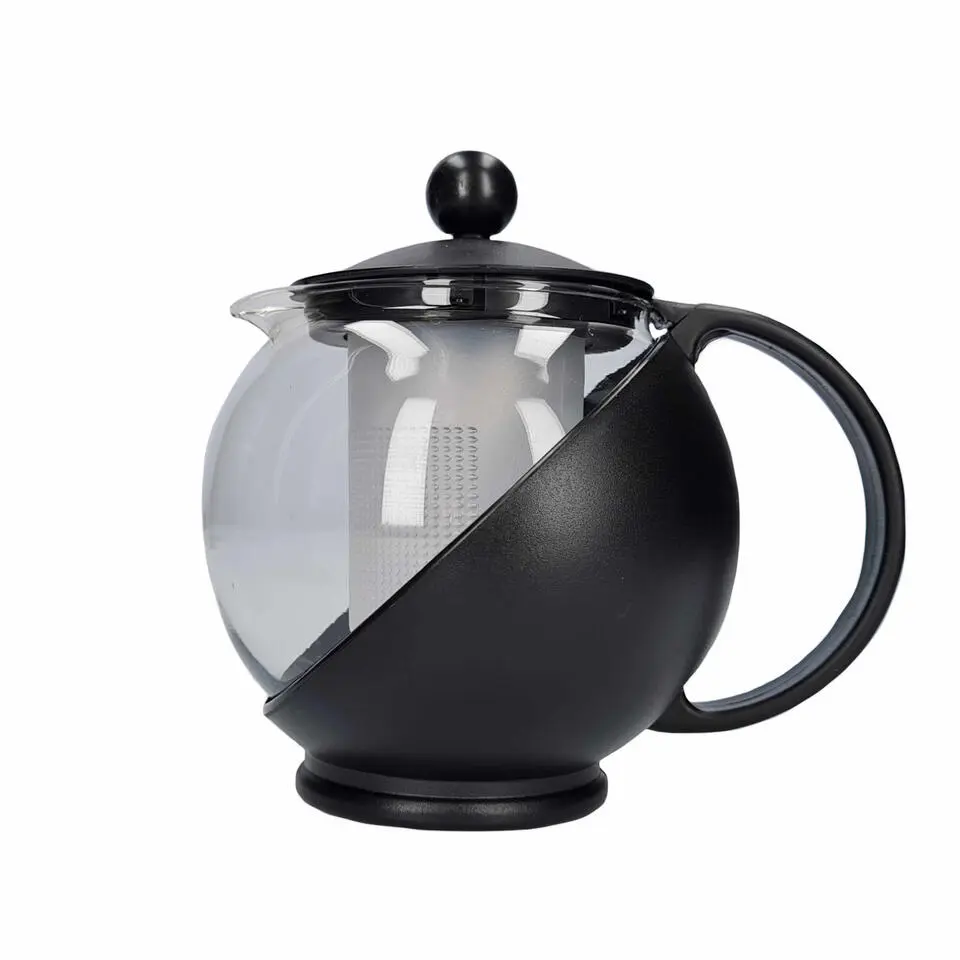 Gerimport Theepot - met infuser - zwart - 750 ml