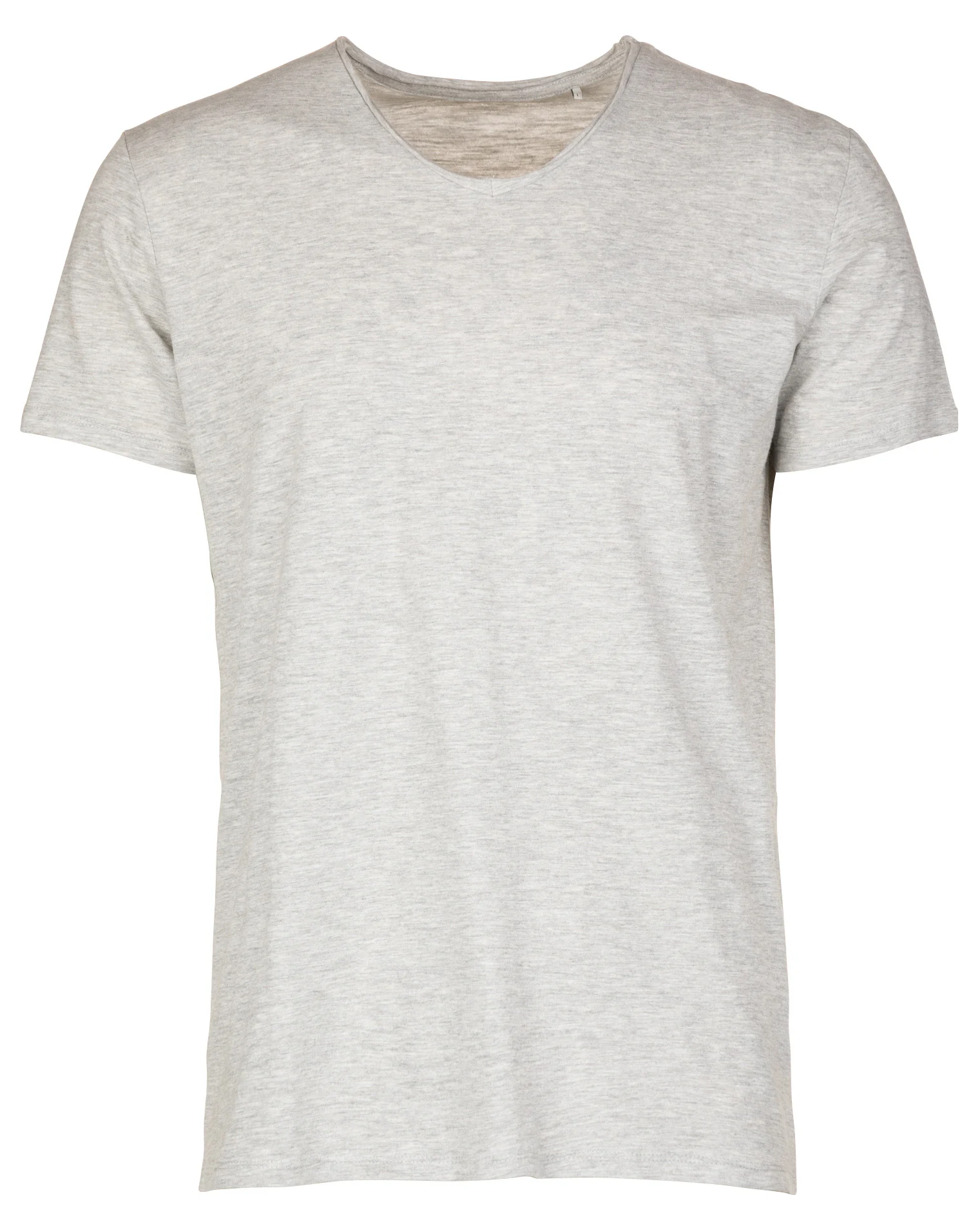 Tee-shirt col rond regular-fit en coton flammé | Gris