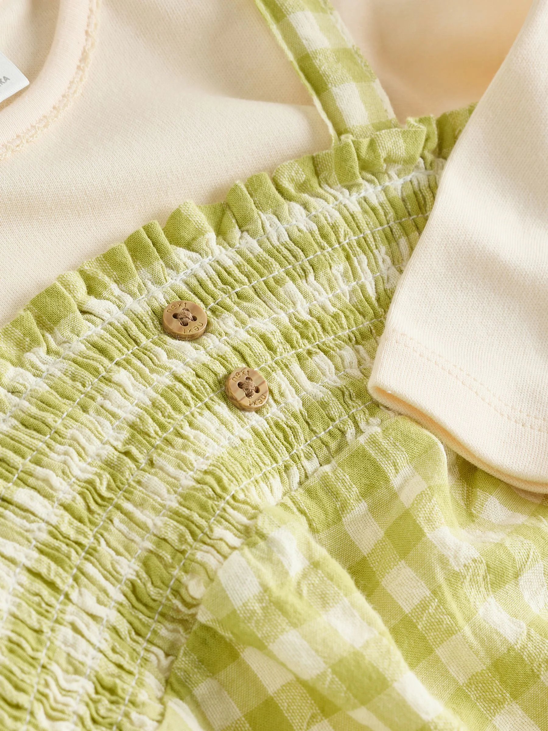 Groen geruit - Baby tuinbroek en bodysuit 2 -delige set (0mnd -2jr)