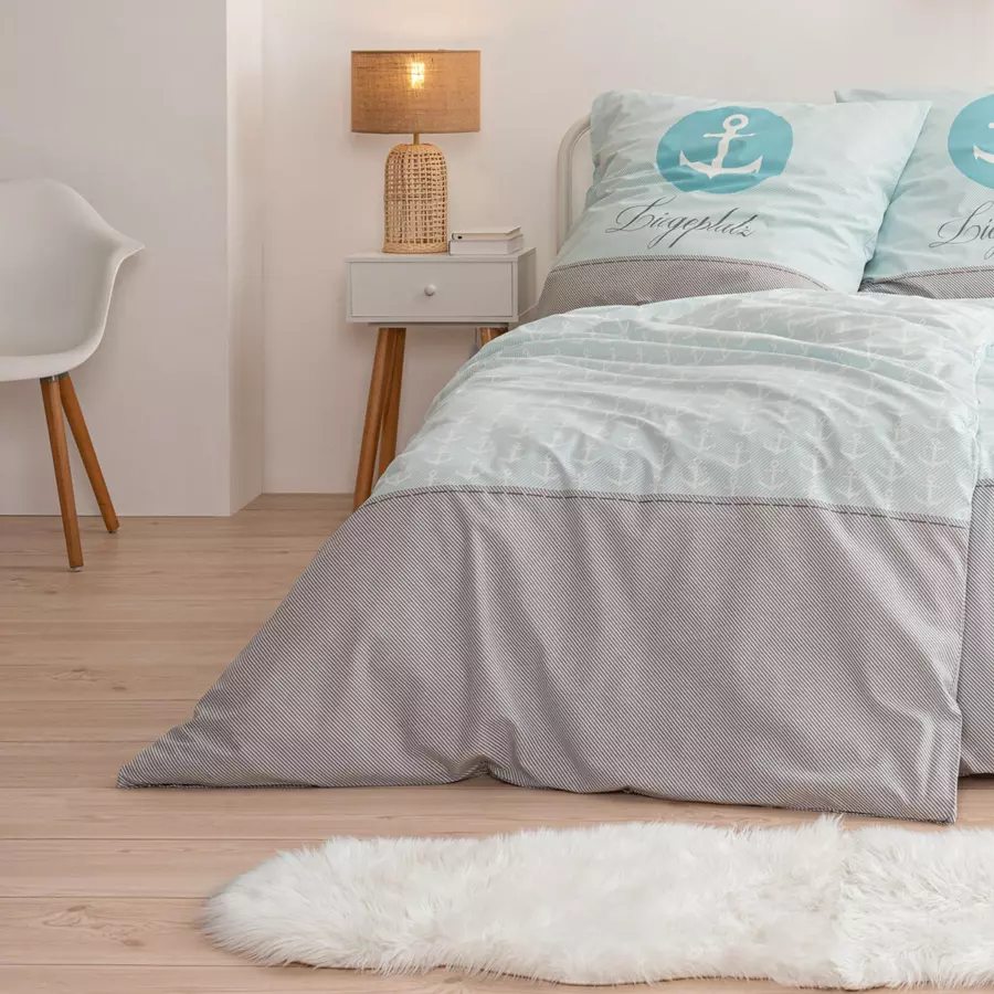 Traumhelden Bettwäsche Liegeplatz mit Anker-Motiv, maritim Anker 2 tlg.