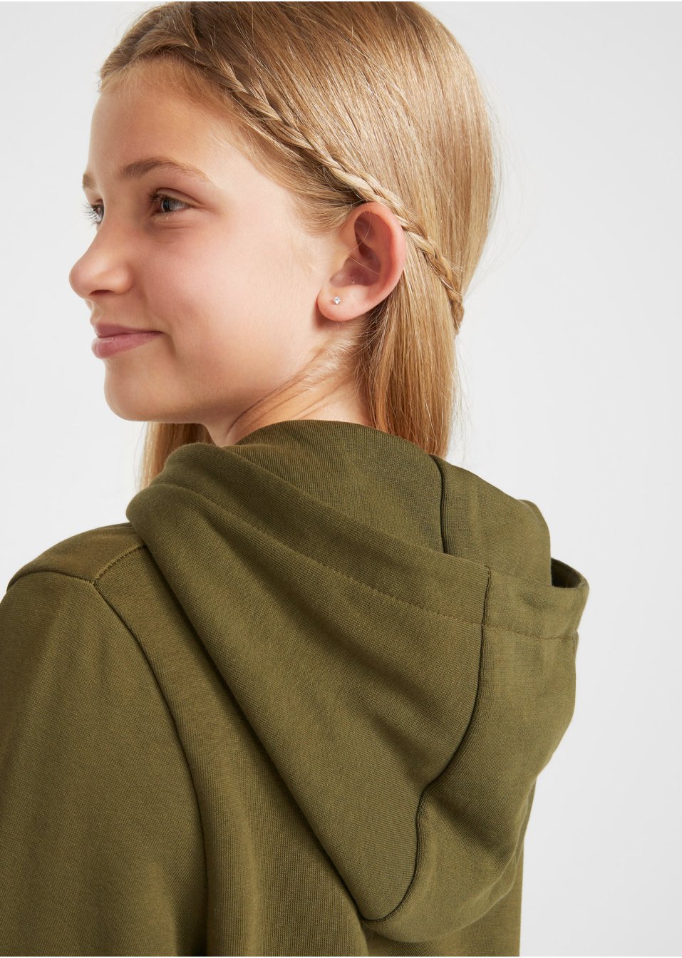 Sweat-shirt à capuche fille en coton