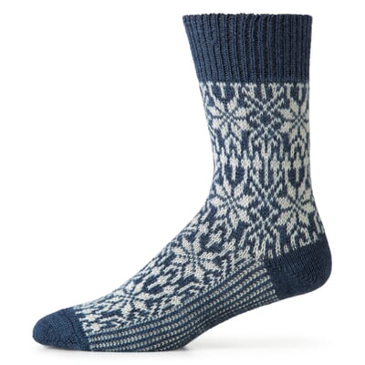 Socke Jacquard Schurwolle, Blau