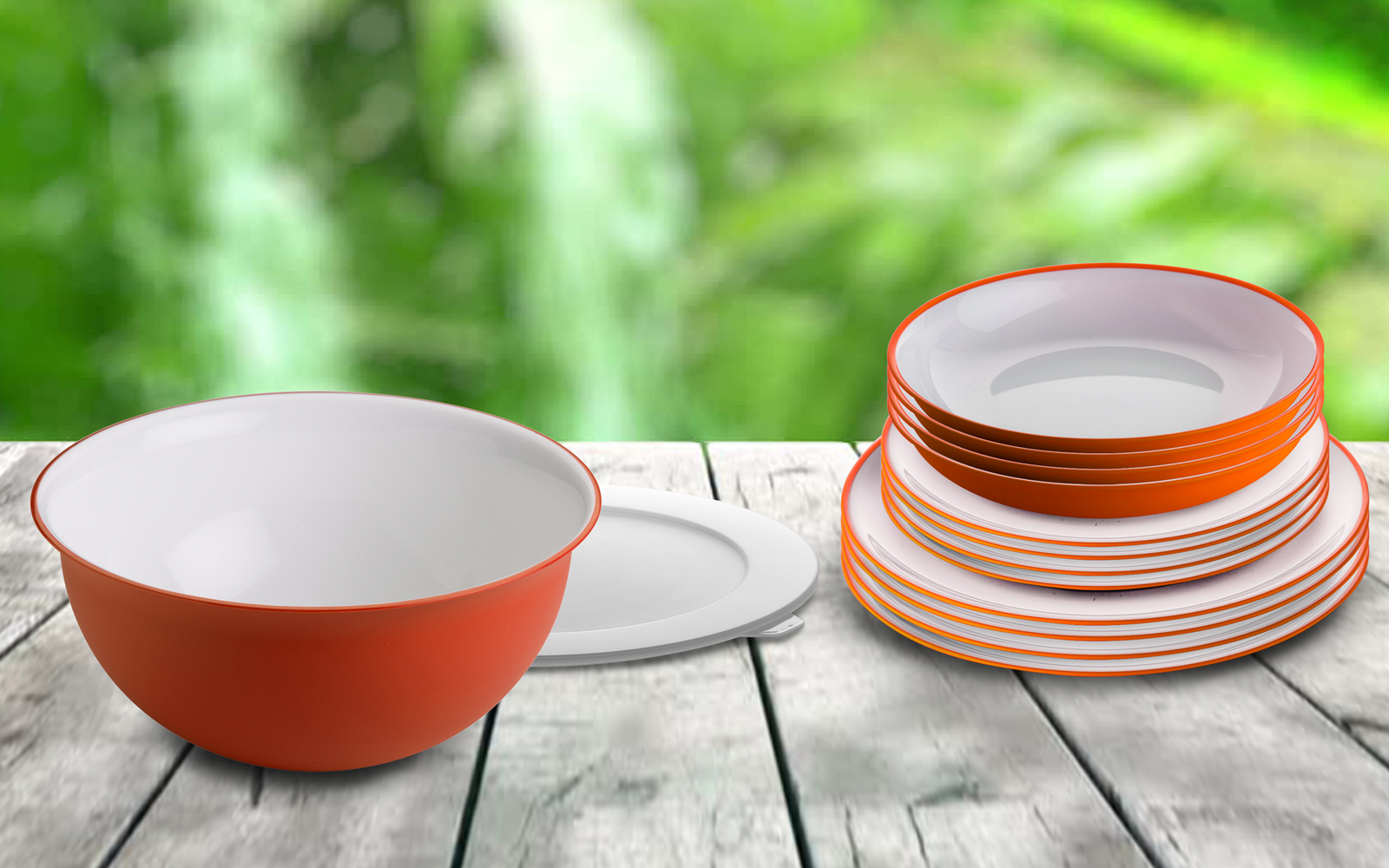 Omada Geschirrset 14 teilig orange
