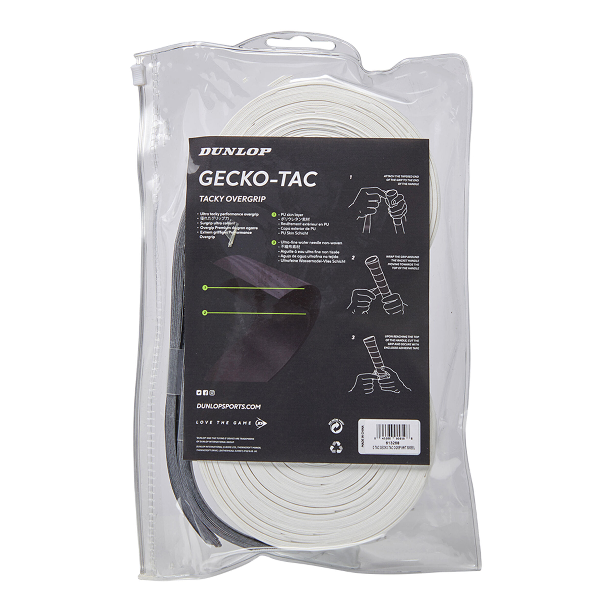 Dunlop Gecko-Tac Pack De 30 - Blanc