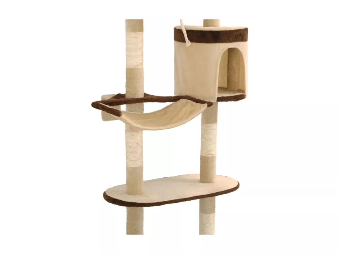 Arbre à chat en sisal Montage mural 194 cm Beige et marron