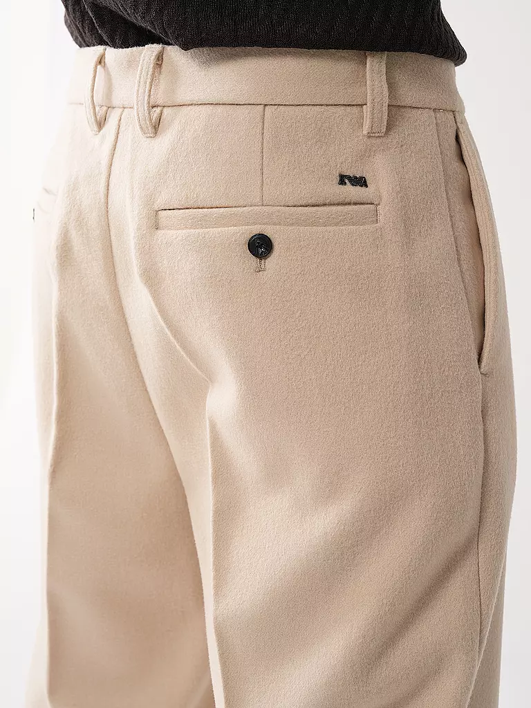 EMPORIO ARMANI Wollhose creme