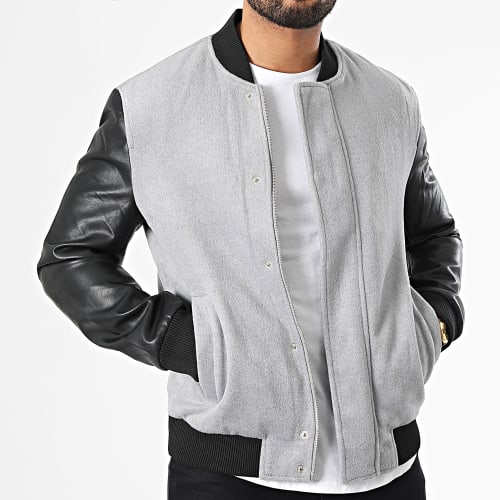 Veste Zippée Gris Noir