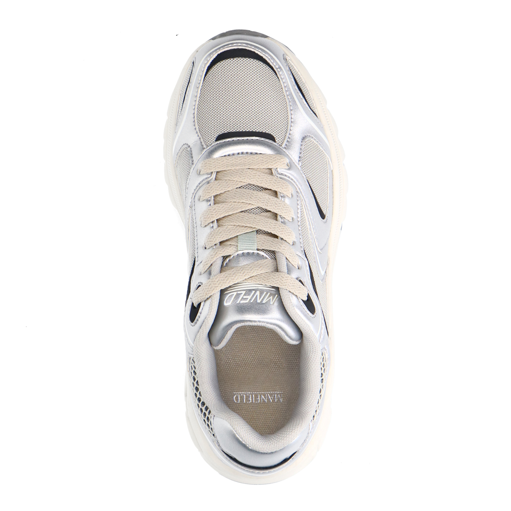 Zilveren sneakers met mesh details