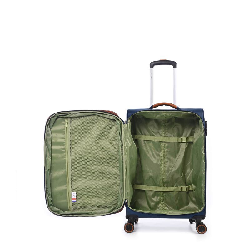 Lot de 3 valises souples 345 Extensibles 55, 67 et 79 cm Bleu