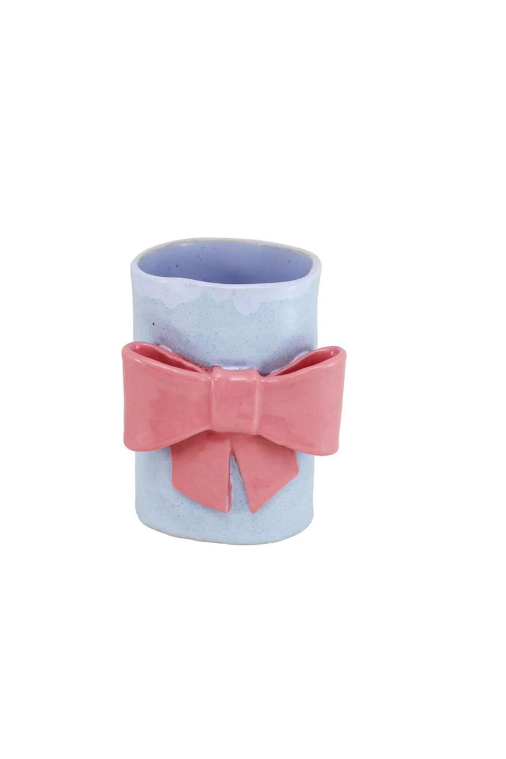 TheClayPlay  Sløjfevase, blå/rosa - H11 cm.