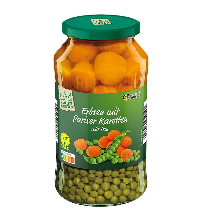 KING'S CROWN Erbsen mit Pariser Karotten 420 g