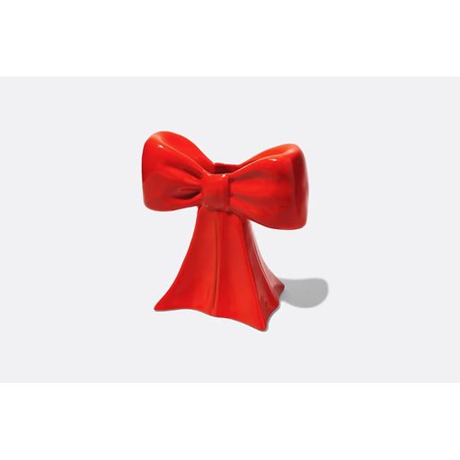 Doiy Bow Vase. Red