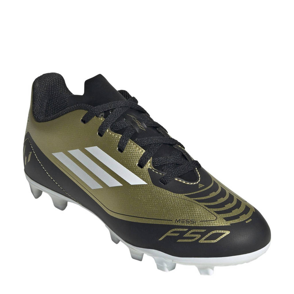 adidas F50 Club Messijunior voetbalschoenen metallic goud/wit/zwart