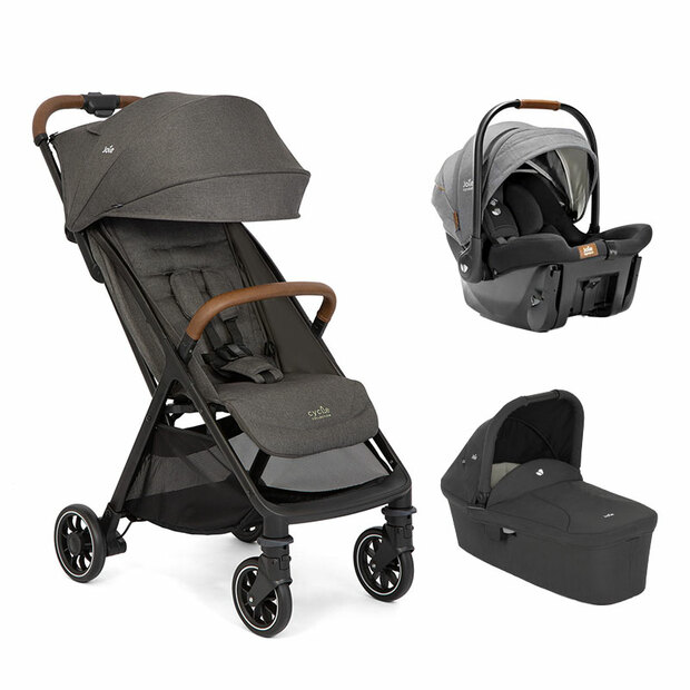 Poussette trio Pact pro Shell Gray + Siège Sprint Carbon + Nacelle Ramble Shale - JOIE