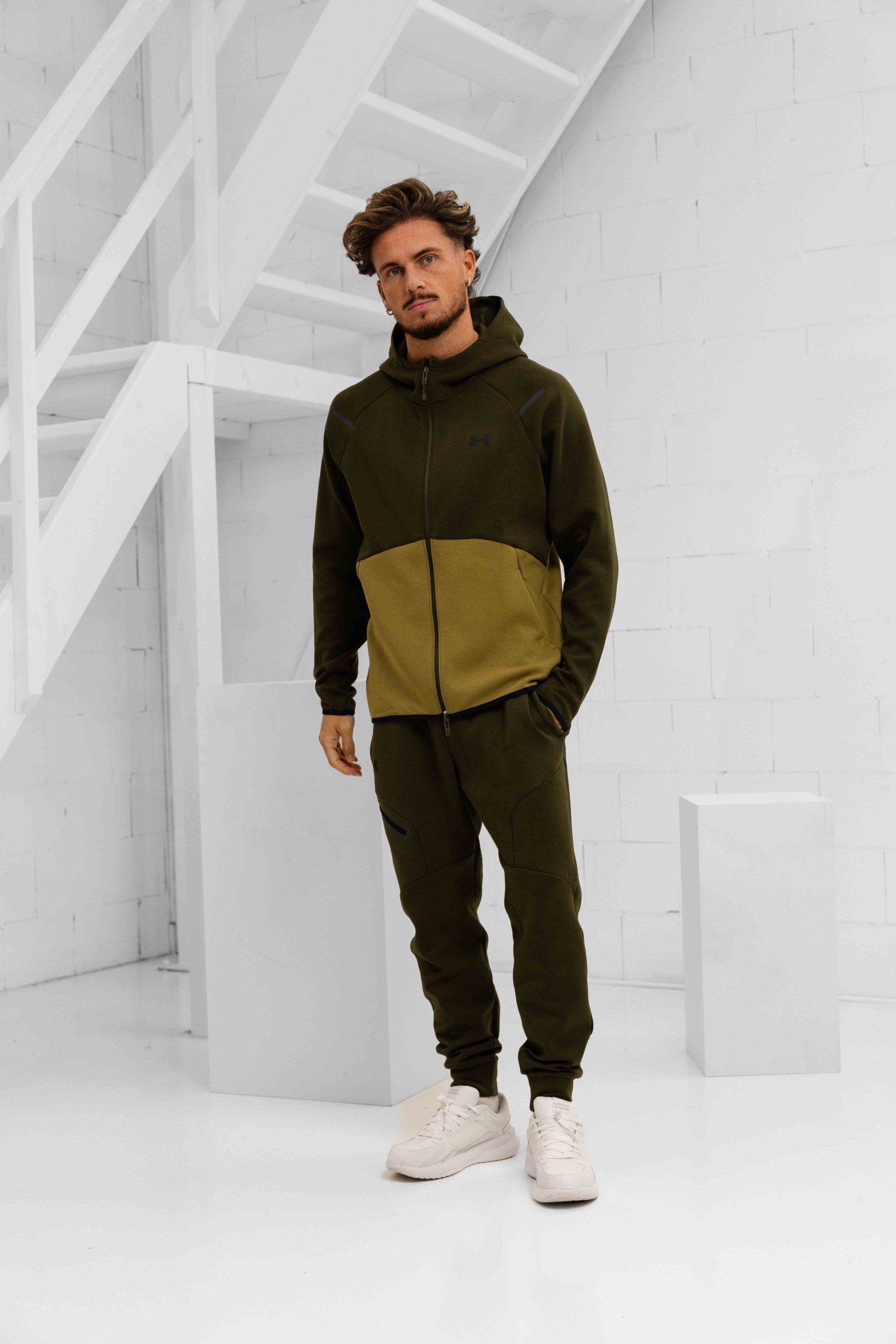 Under Armour Unstoppable Fleece Trainingspak Heren Donkergroen