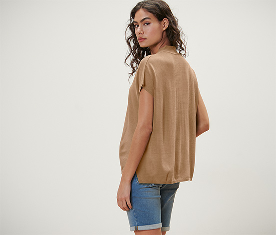 Kurzärmliger Cardigan, beige