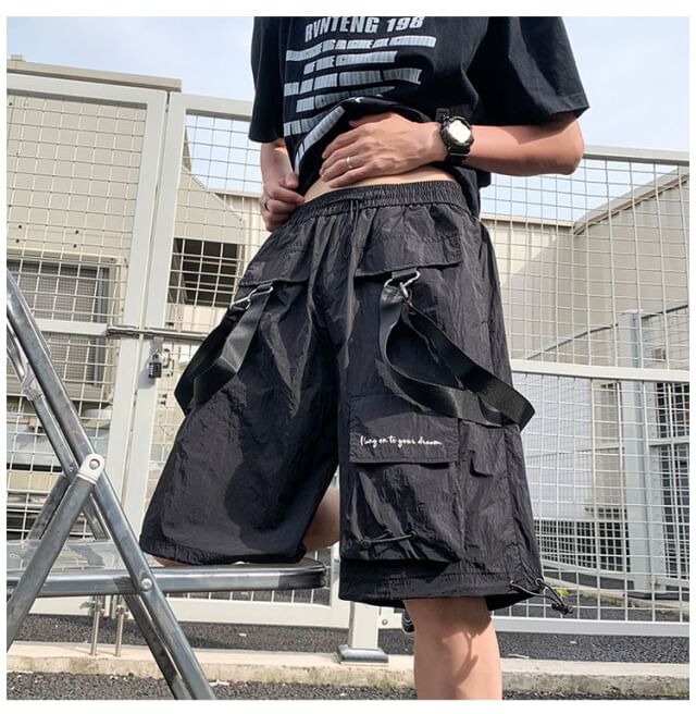 emeisa - Effen cargoshort met middelhoge taille