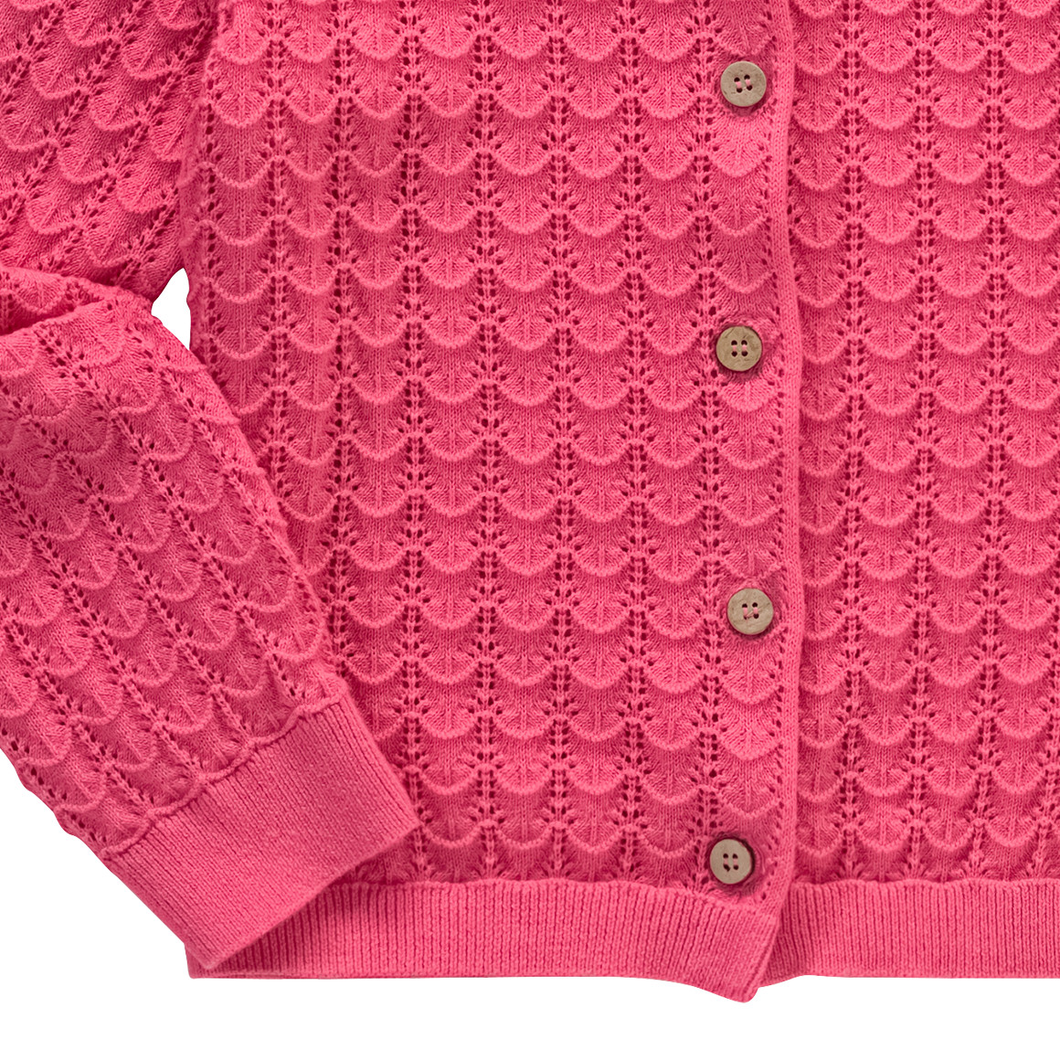 Topolino Mädchen Strickjacke mit Ajour-Muster pink