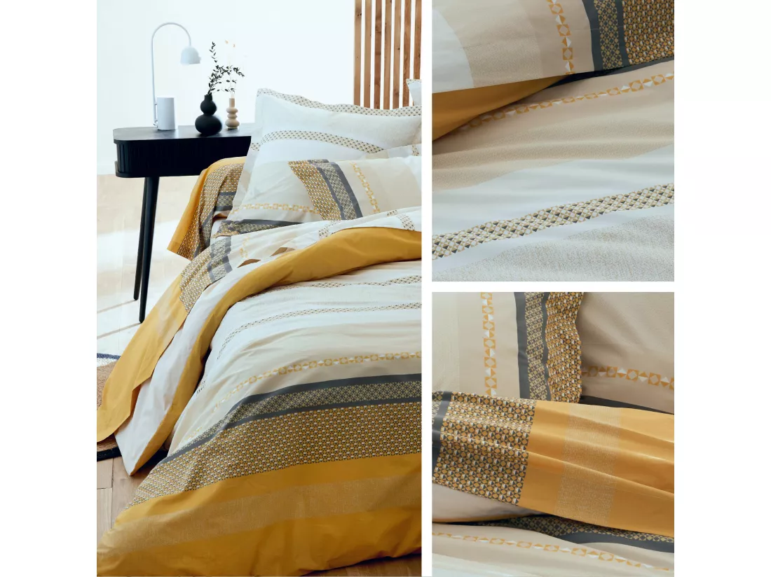 Taie de traversin 240x43 cm percale coton MARLOW Miel