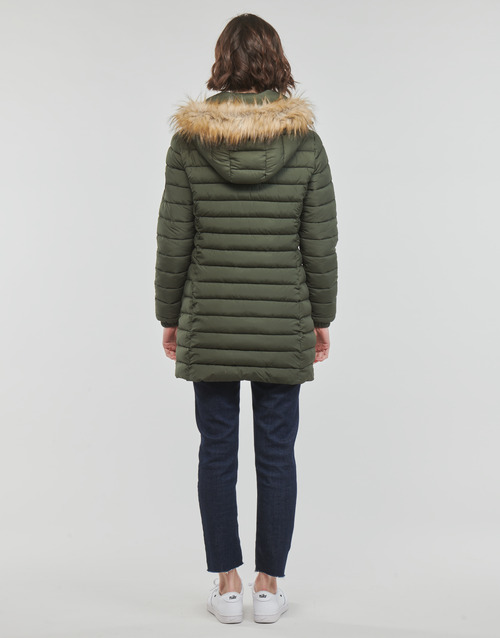 Superdry - FUJI HOODED MID LENGTH PUFFER - Kaki
