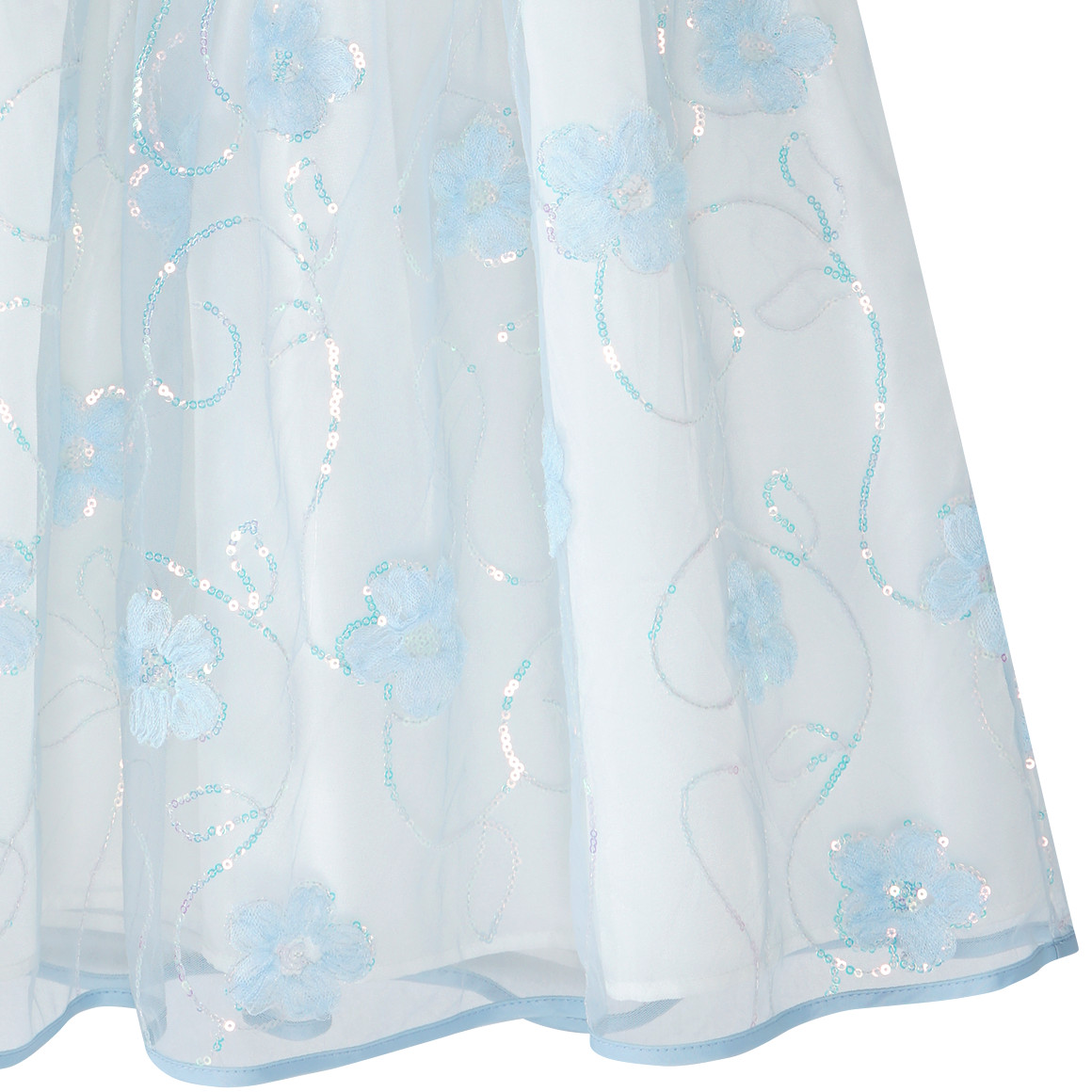Topolino Festliches Mädchen Kleid mit Zierschleife cremeweiss / hellblau