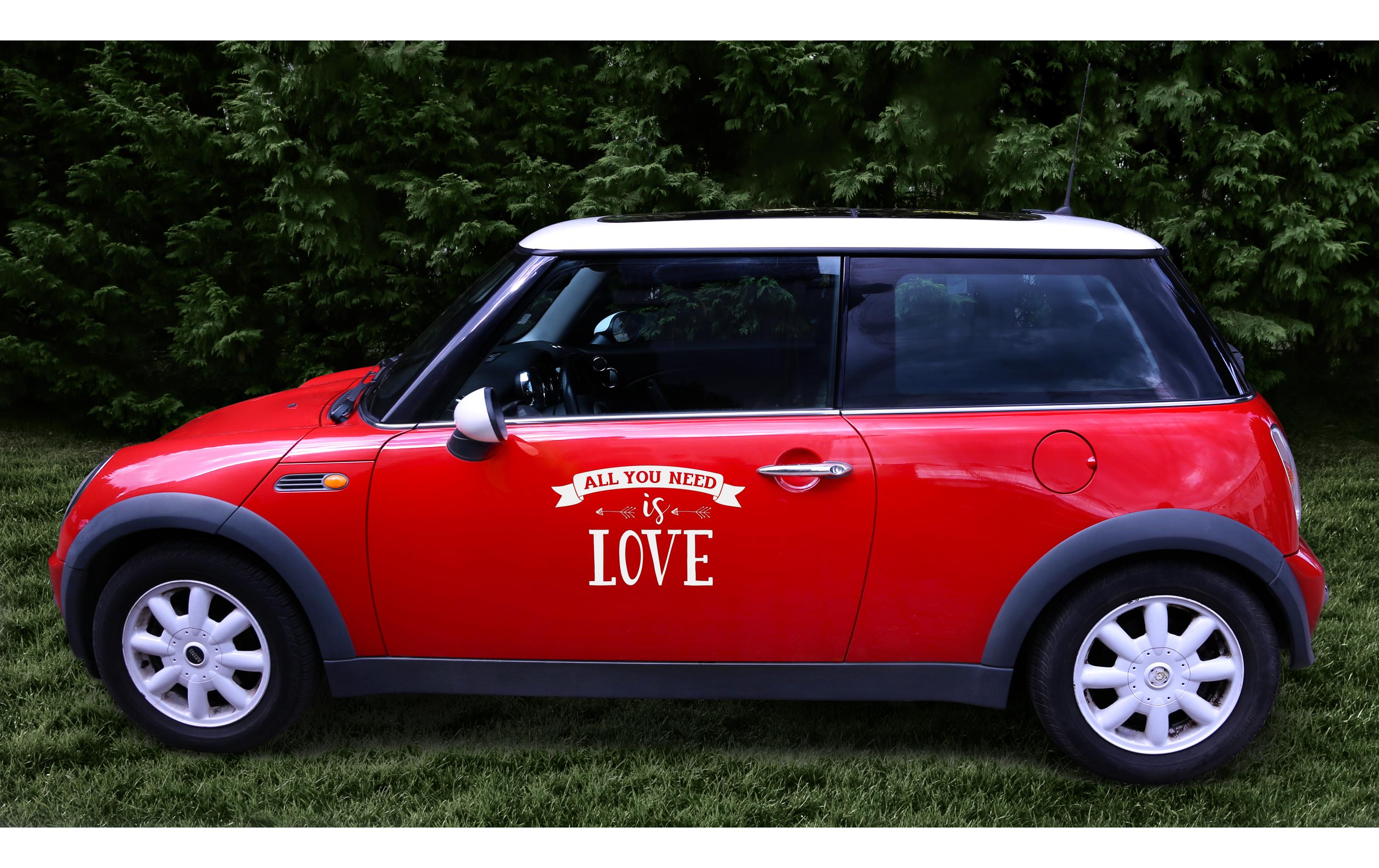 Hochzeitsaccessoire Auto Sticker 33 x 45 cm, WeissAutoaufkleber für die Hochzeit