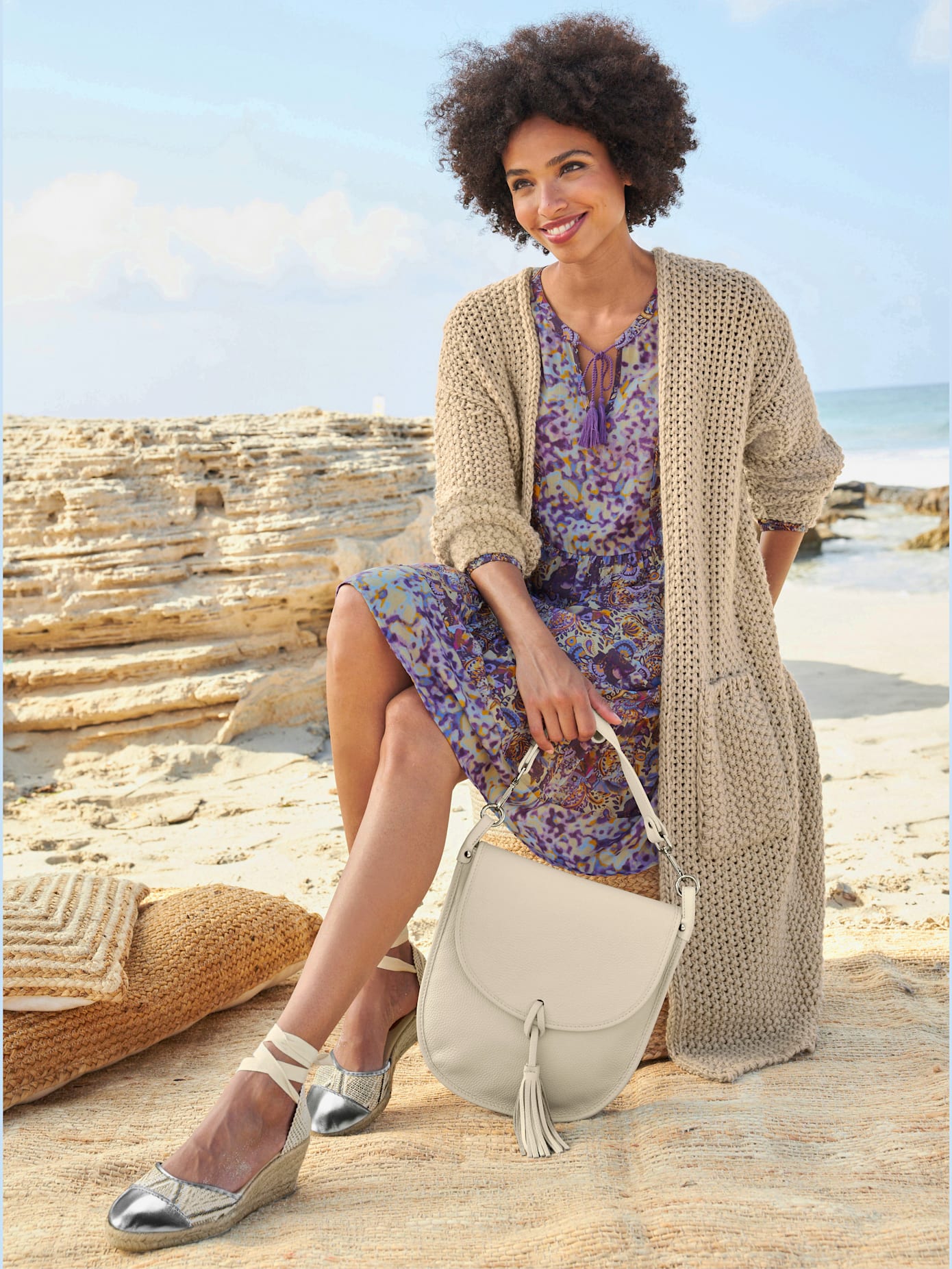 Manteau en tricot tendance : pas de fermeture