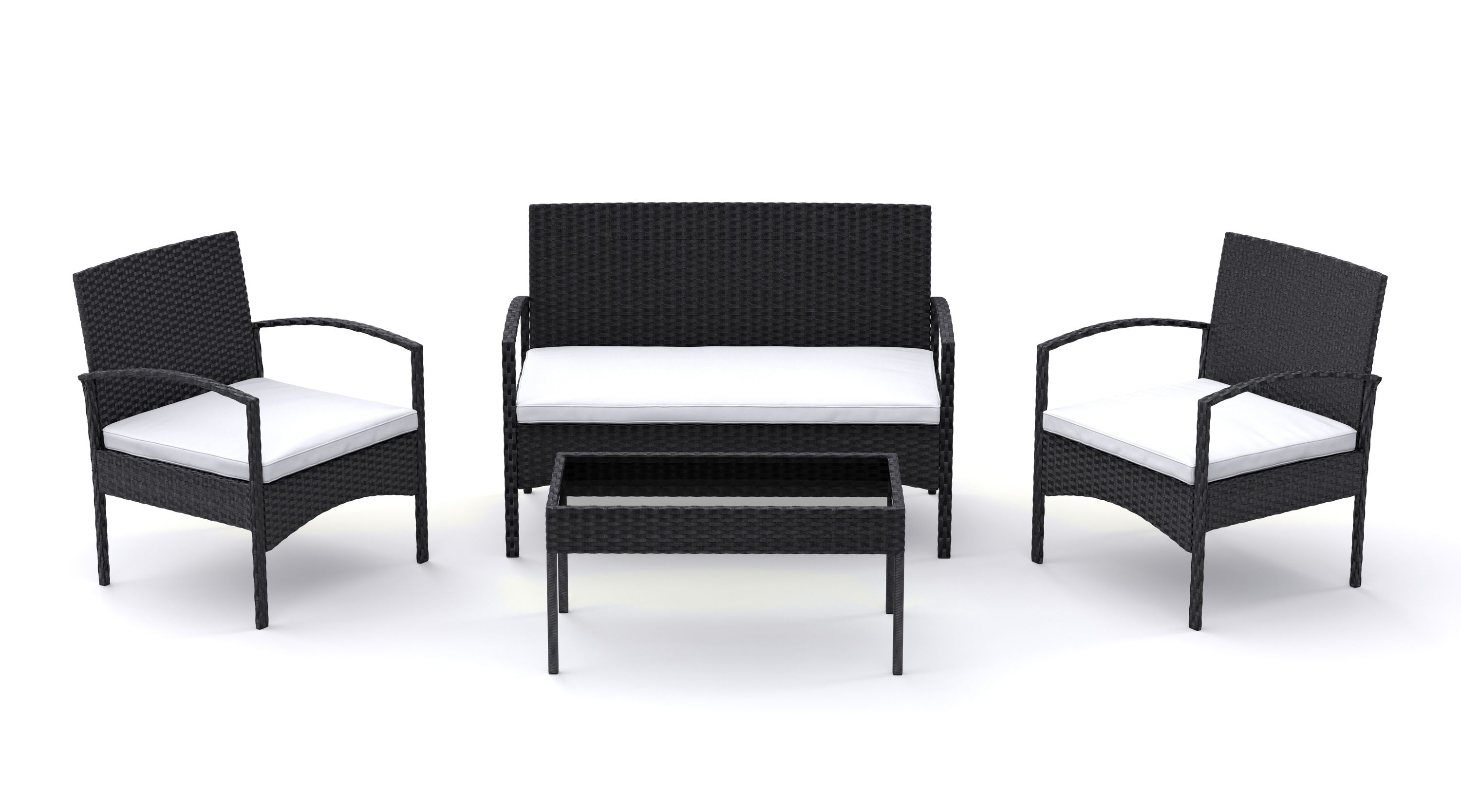 Gartenset Rattan CATANIA schwarz