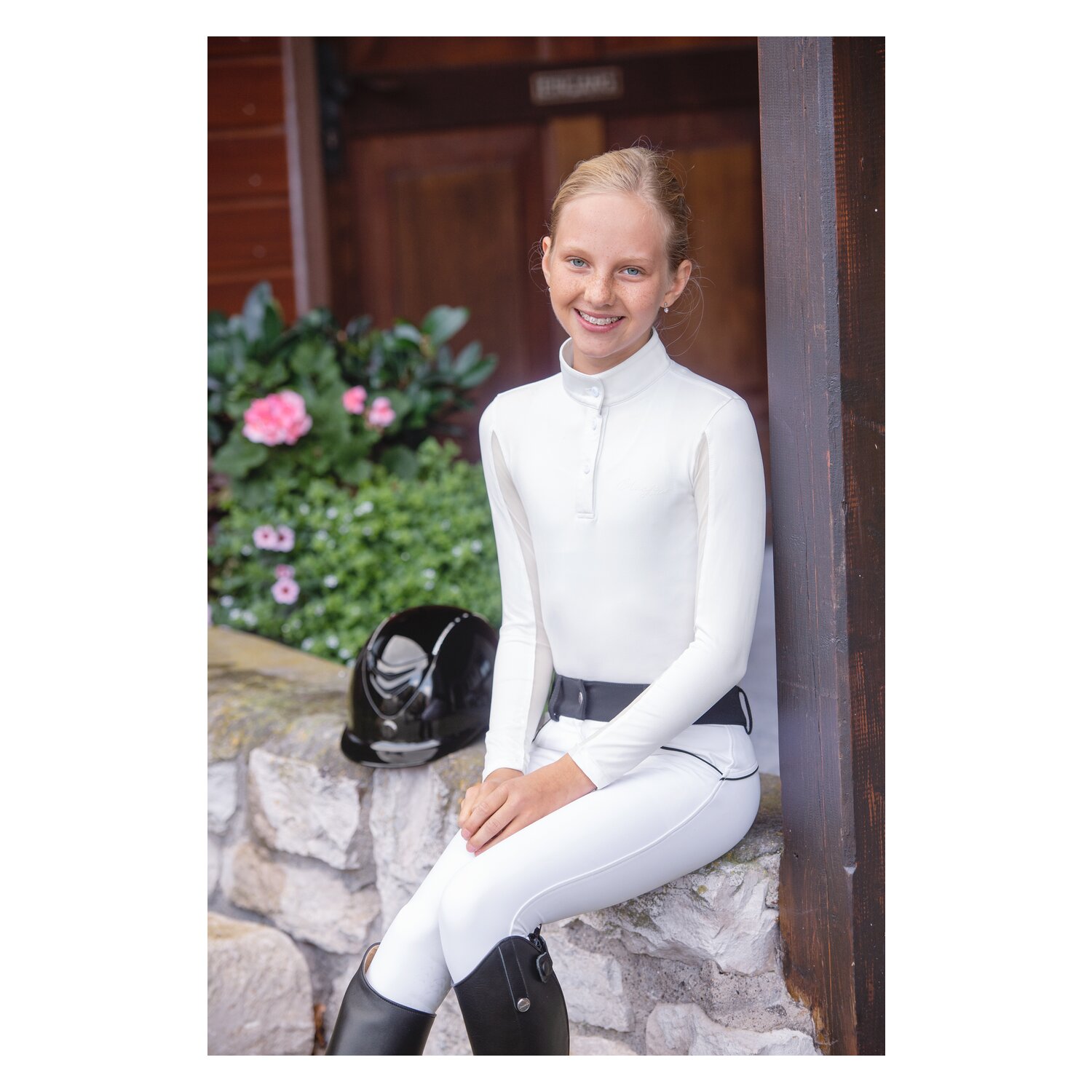 black forest Grip-Kniebesatz-Reithose  - weiß