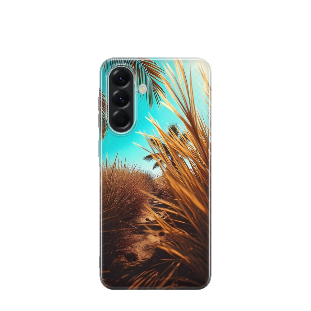 Samsung Galaxy A56 Gummi Hülle Palmenweg - Türkis