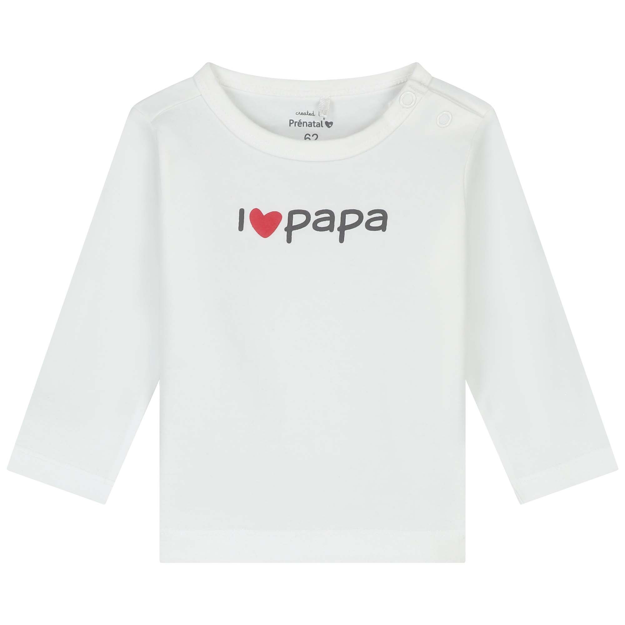 Prénatal newborn shirt papa lange mouwen tekst wit