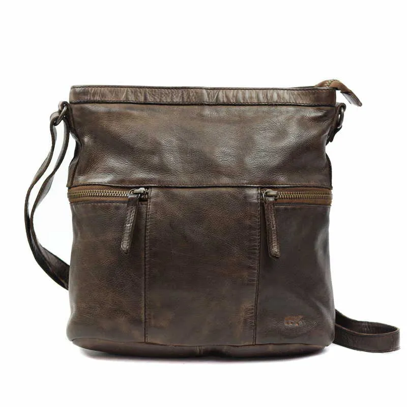 BEAR DESIGN Umhängetasche Braun Leder